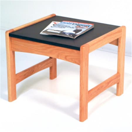 Wooden Mallet End Table with Black Granite Look Top in Light Oak DT1-BGLO
